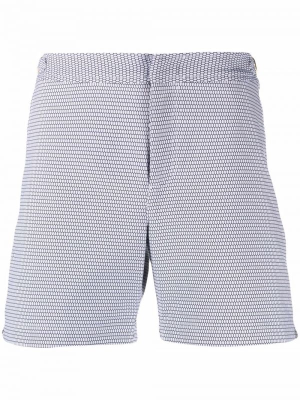  Orlebar Brown Jacquard Pattern Swim Shorts - Blue 