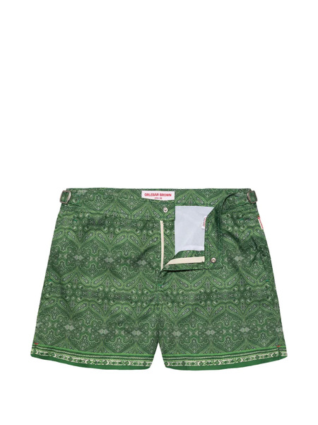  Orlebar Brown Pattern Swim Shorts - Green 