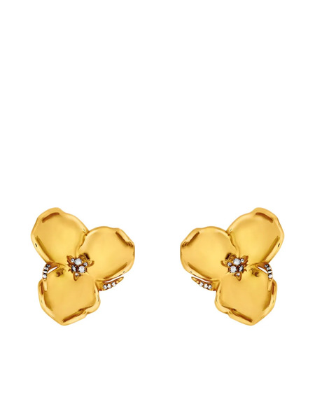  Oscar De La Renta Floral Stud Earrings - Gold 