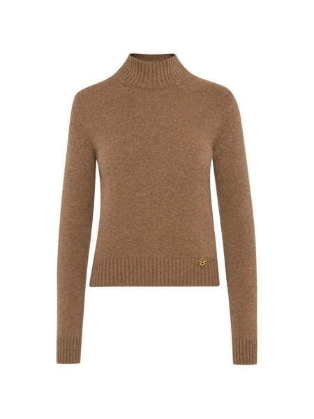  Oscar De La Renta Flower Mock-neck Pullover - Brown 