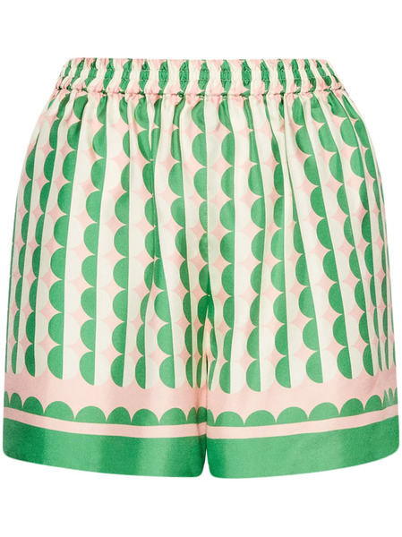  Oscar De La Renta Geometric Pattern Shorts - Green 