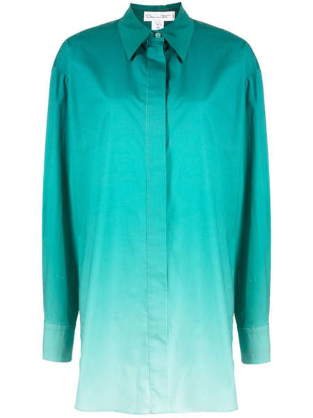  Oscar De La Renta Ombré-effect Shirt Jacket - Green 