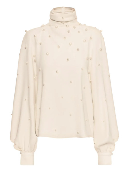  Oscar De La Renta Pearl Cluster Blouse - Neutrals 