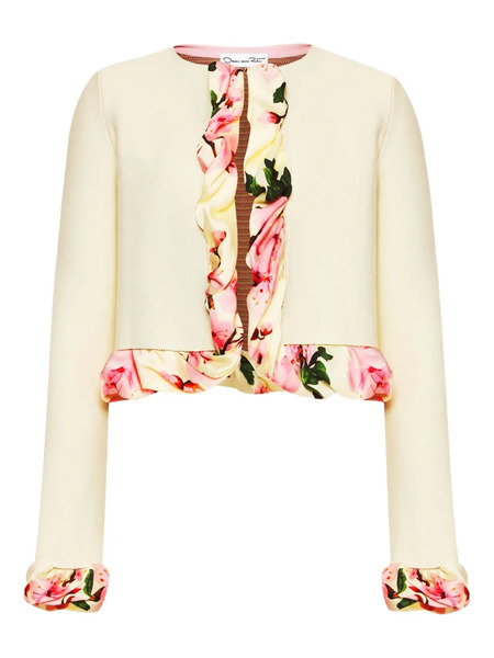  Oscar De La Renta Printed-trim Jacket - White 