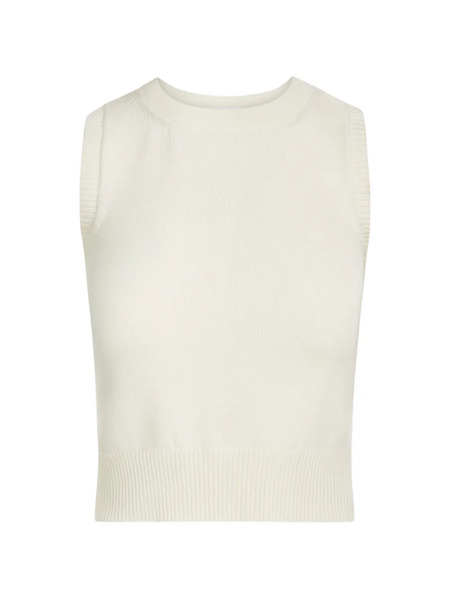  Oscar De La Renta Ribbed-trims Vest - Neutrals 