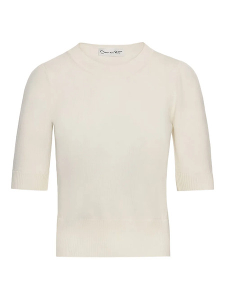  Oscar De La Renta Short-sleeve Wool Sweater - Neutrals 