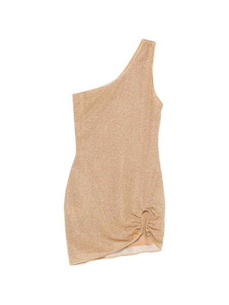  Oséree Asymmetric-neck Mini Dress - Gold 