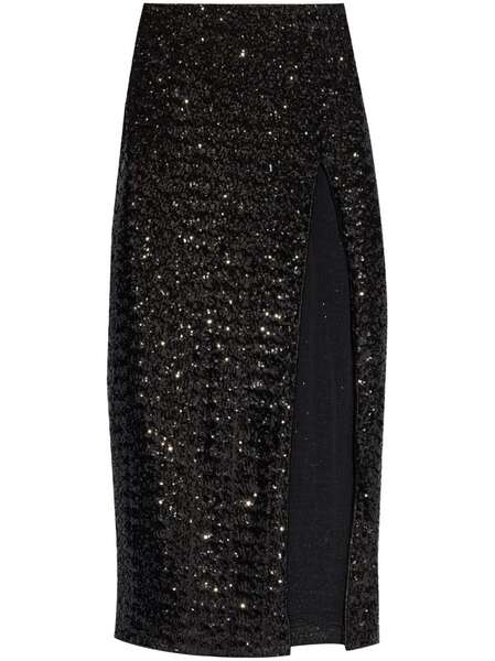  Oséree High-waisted Sequin-embellished Midi Skirt - Black 