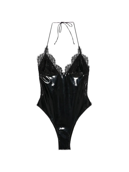 Oséree Latex Lace-trim Swimsuit - Black 