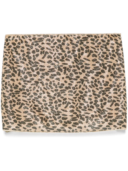  Oséree Leopard-print Mini Skirt - Gold 