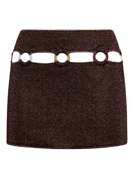  Oséree Lumière Multi-ring Mini Skirt - Brown 