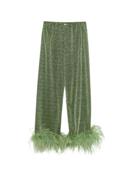  Oséree Lumiere Plumage Straight Trousers - Green 