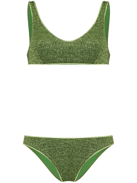  Oséree Lumière Sporty Lurex Bikini Set - Green 