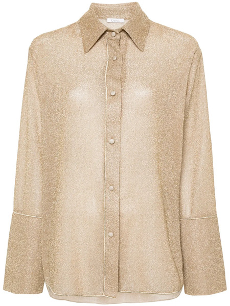  Oséree Lurex Long-sleeve Shirt - Gold 
