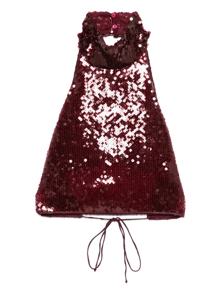  Oséree Marylin Sequin Halterneck Crop Top - Red 