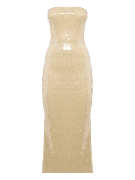  Oséree Marylin Sequinned Strapless Midi Dress - Neutrals 
