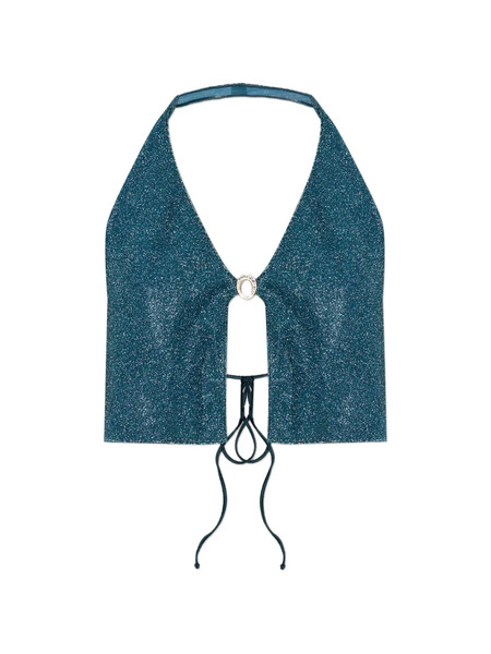  Oséree Ring Halterneck Top - Blue 