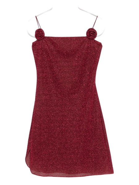  Oséree Rose-appliqué Mini Dress - Red 