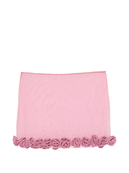  Oséree Rose Trim Short Skirt - Pink 