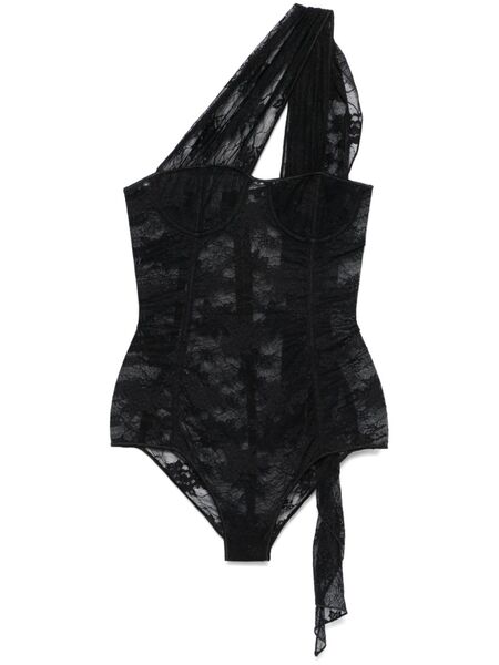  Oséree Scarf-detail Bodysuit - Black 
