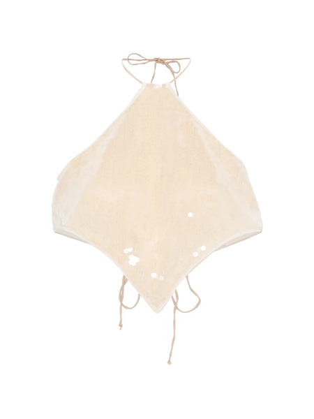  Oséree Sequin-embellishment Top - Neutrals 