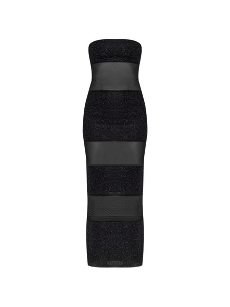  Oséree Sheer-panel Strapless Maxi Dress - Black 