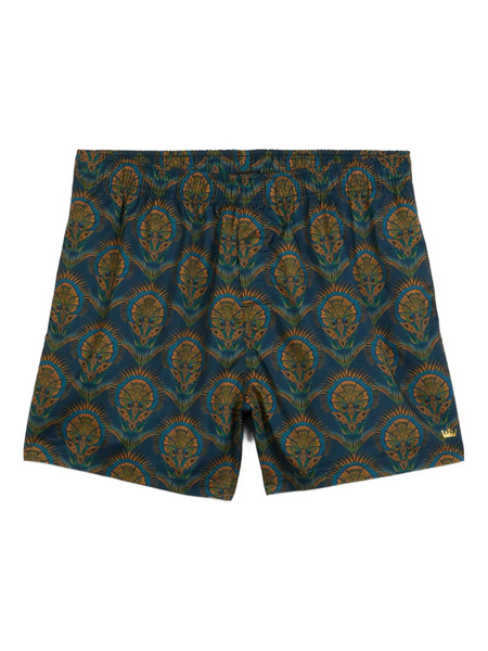  Osklen Aquaone Flex Peacock-pattern Swim Shorts - Blue 