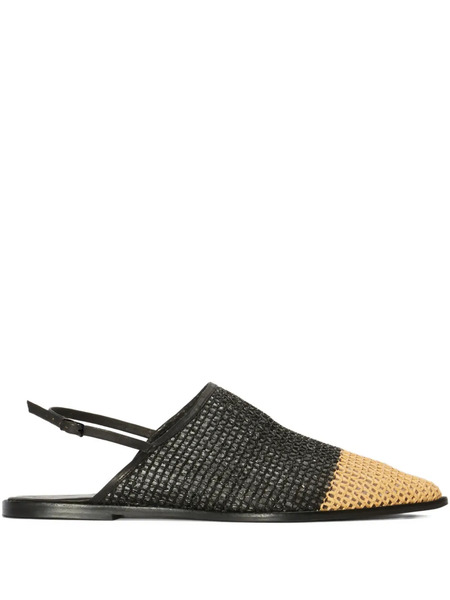  Osklen Babouche Slingback Woven Flat Pumps - Black 