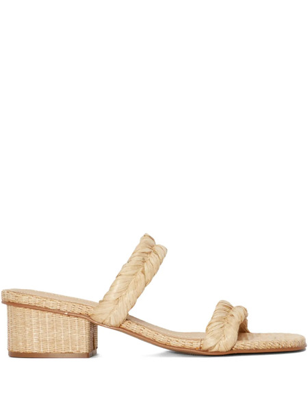  Osklen Braided Raffia Heeled Sandals - Neutrals 