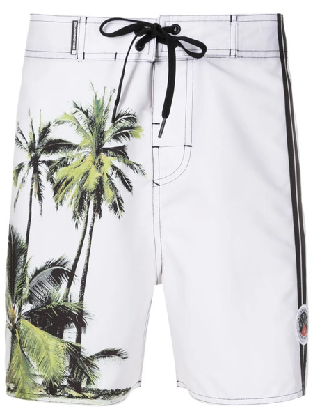  Osklen Coconut Trees Bermuda Swim Shorts - Neutrals 