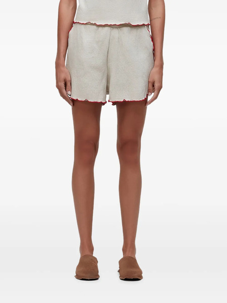  Osklen Contrasting-trim Shorts - Neutrals 