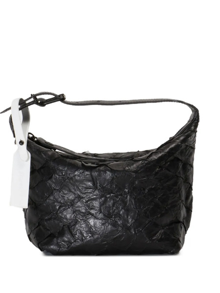  Osklen Crumpled Leather Shoulder Bag - Black 