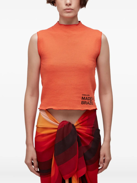  Osklen Double-face Raw-edge Tank Top - Orange 