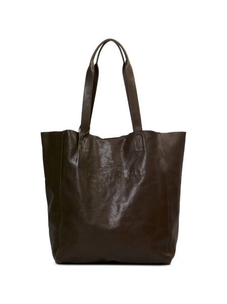  Osklen Embossed Leather Tote Bag - Brown 