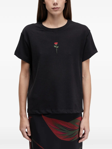  Osklen Embroidered-rose T-shirt - Black 