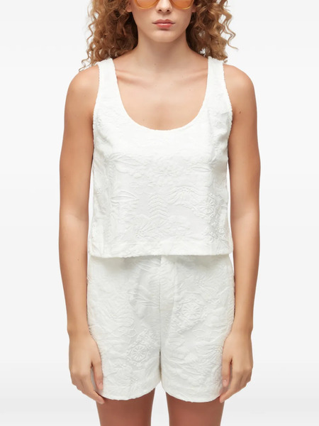  Osklen Floral-jacquard Top - White 