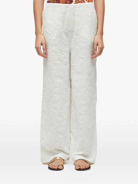  Osklen Floral-jacquard Trousers - White 