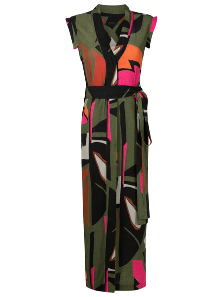  Osklen Foliage-print Wrap Maxi Dress - Multicolour 