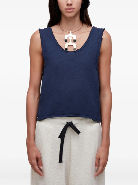  Osklen Frayed-edge Tank Top - Blue 