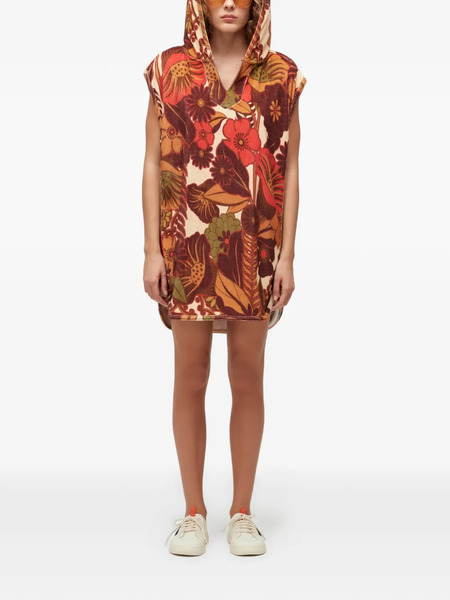  Osklen Hooded Floral Dress - Brown 