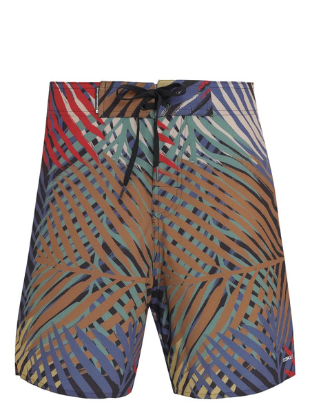  Osklen Leaf-print Swim Shorts - Brown 