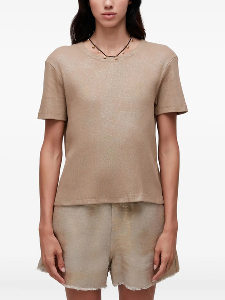  Osklen Metallic Ribbed T-shirt - Brown 
