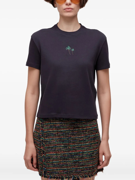  Osklen Palm Tree-embroidered T-shirt - Black 