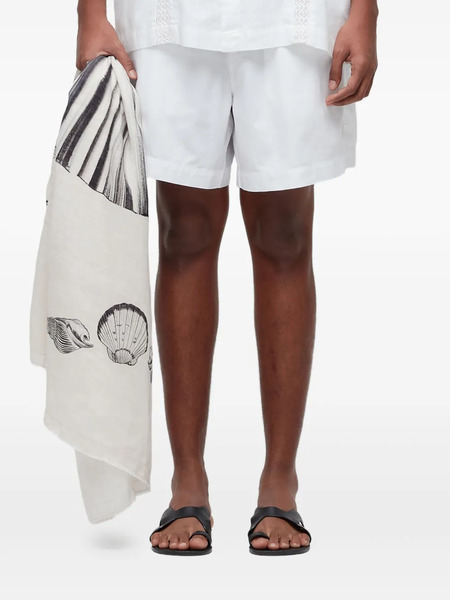  Osklen Pj Over Itacaré Lace-insert Linen Shorts - White 