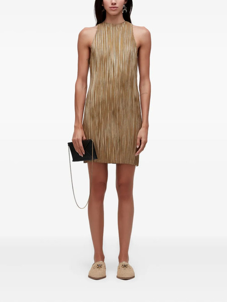  Osklen Plisse Mini Dress - Brown 