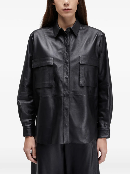  Osklen Pocket Leather Shirt - Black 
