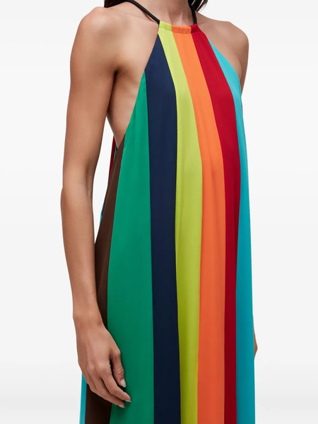 Osklen Rainbow-stripe Halter-neck Maxi Dress - Blue 