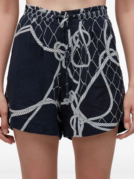  Osklen Rope-print Drawstring Shorts - Blue 