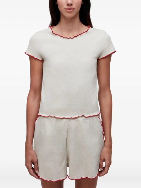  Osklen Ruffled-trim T-shirt - White 