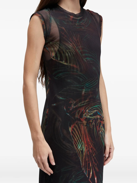  Osklen Sleeveless Printed Midi Dress - Black 